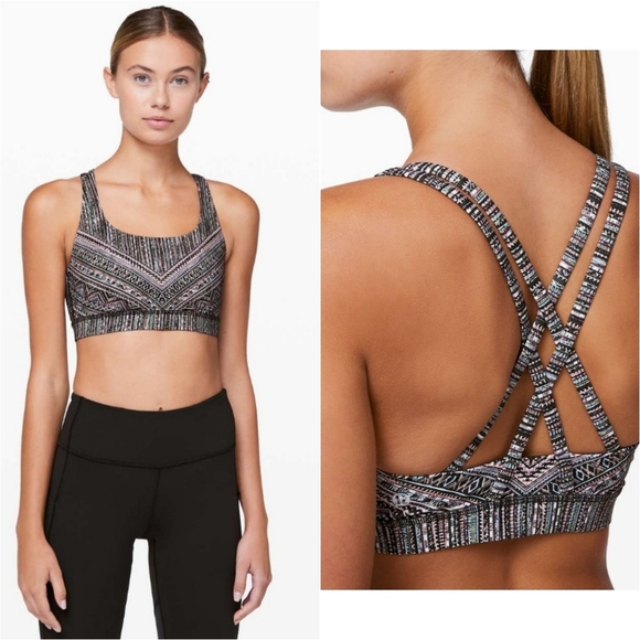 lululemon athletica Other - lululemon Tribal Pace Energy Bra White Black Multi